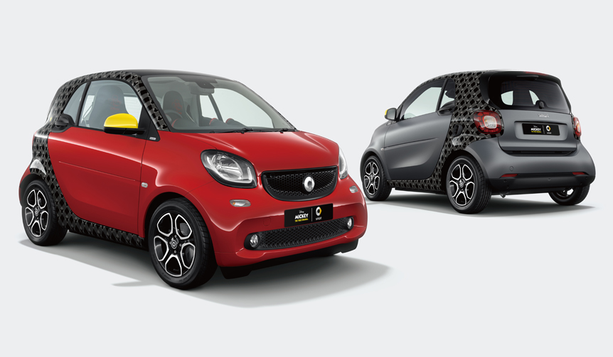 ミッキーマウスをイメージしたスマートの特別仕様車｜smart