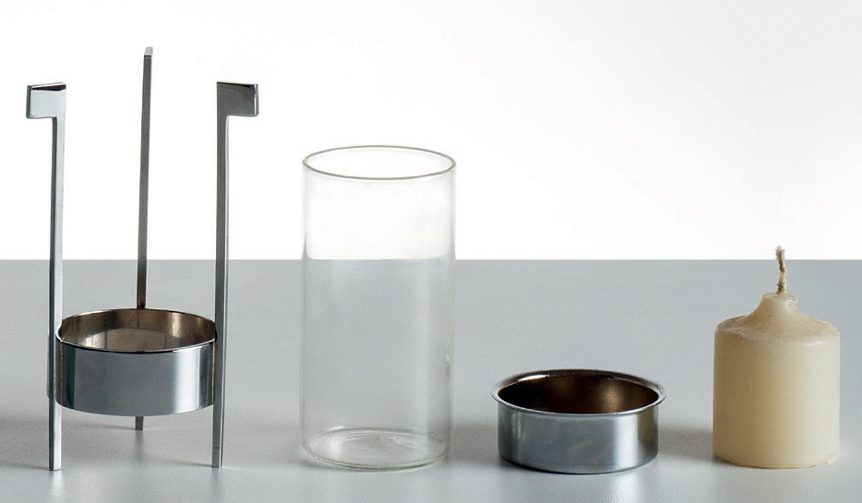 The candle stand designed by Bruno Munari half a century ago is now reissued.