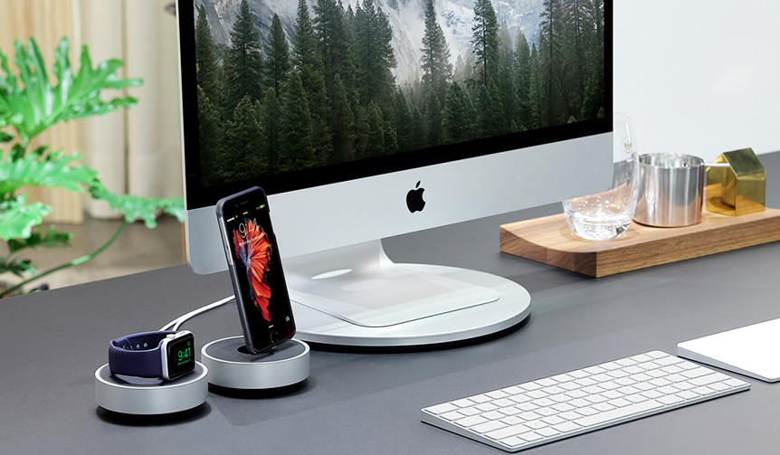 Elegantly charge your iPhone and Apple Watch on your desk | JUST MOBILE