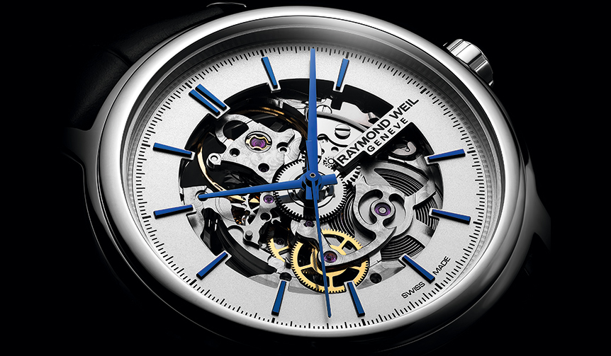 Skeleton Model Showcasing the Beauty of Mechanical Movement | RAYMOND WEIL