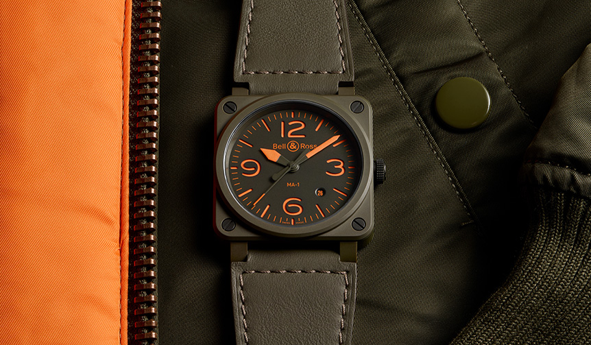 A pilot's watch inspired by the classic "MA-1" flight jacket | Bell & Ross