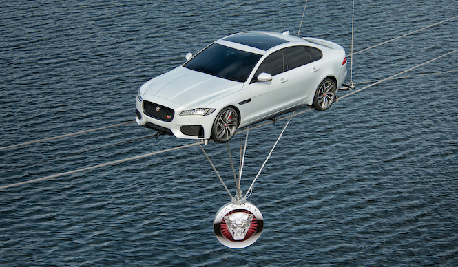 Jaguar's New XF Debuts with a River-Crossing Performance | Jaguar Gallery