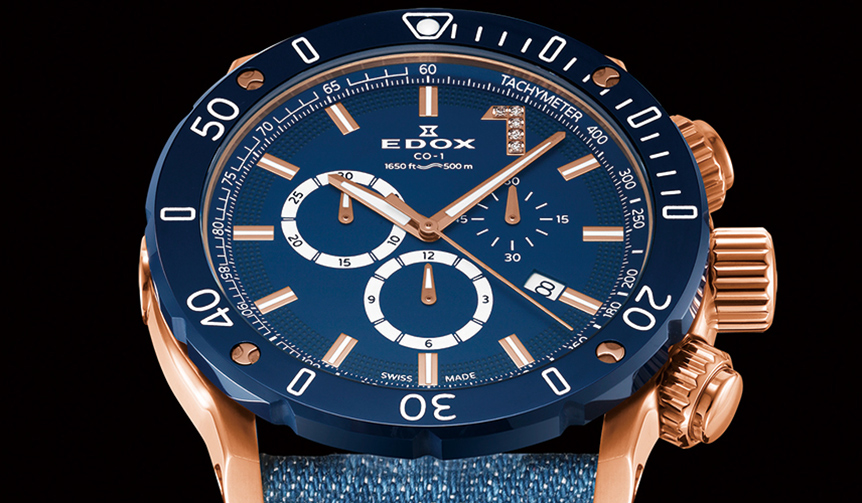 A Limited Edition Model Adorning the Wrist Elegantly with a Blue Dial and Diamonds | EDOX Gallery
