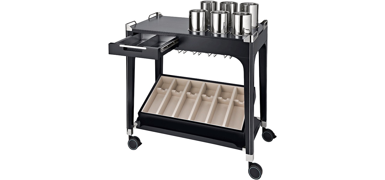An elegant dedicated trolley for wine & champagne lovers | Christofle