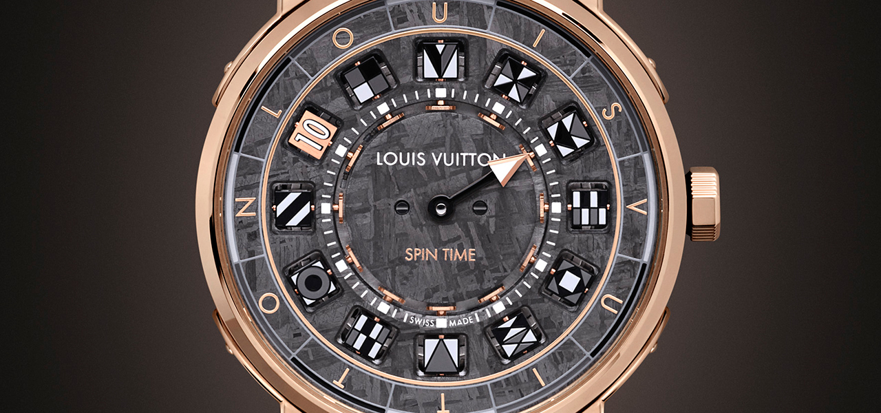 Gibeon meteorite makes its debut on the dial. The Tambour Spin Time Meteorite | LOUIS VUITTON