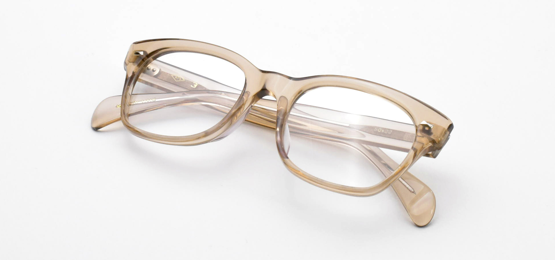 The iconic 'No. 3' celluloid glasses, representing the Showa era. New color: 'Smoky Whiskey' | NTS