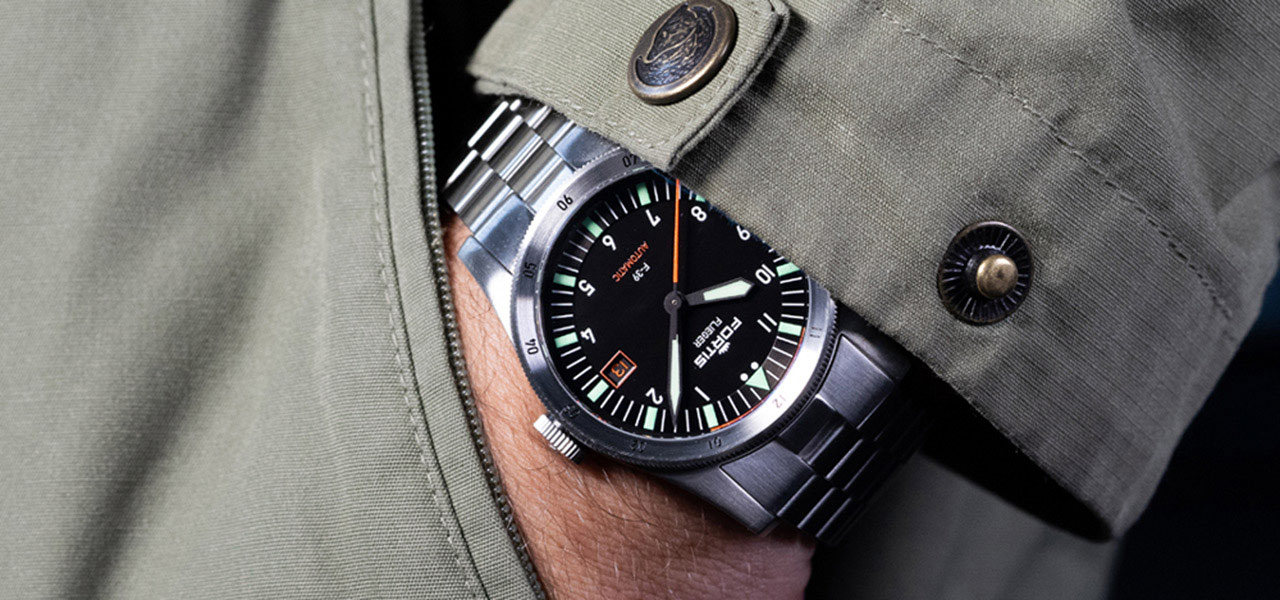 The new "Flieger" from FORTIS, recreating pilot watch elements with a modern style.