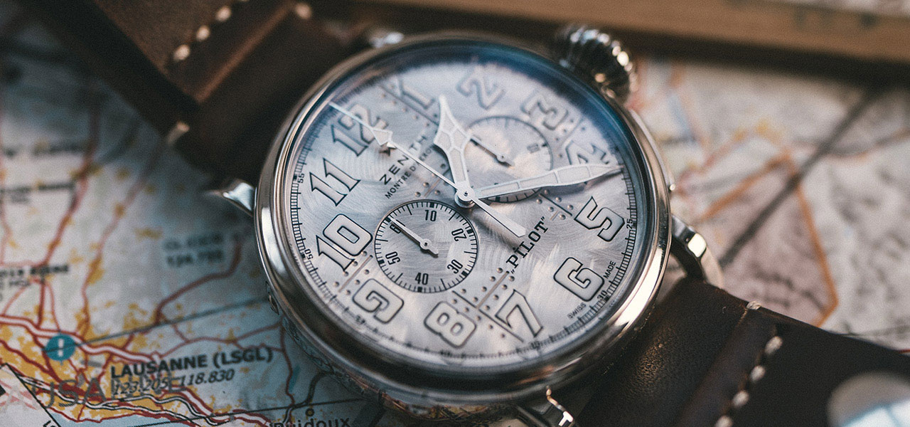 Pilot Type 20 Chronograph Silver by ZENITH, inspired by vintage aircraft design.