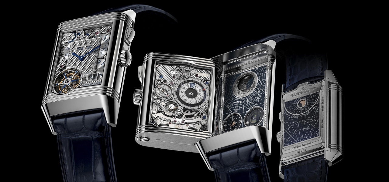 Watches & Wonders 2021 new release. The Reverso Hybris Mechanica Calibre 185, featuring the world's first ultra-complicated mechanism and four dials | JAEGER-LECOULTRE