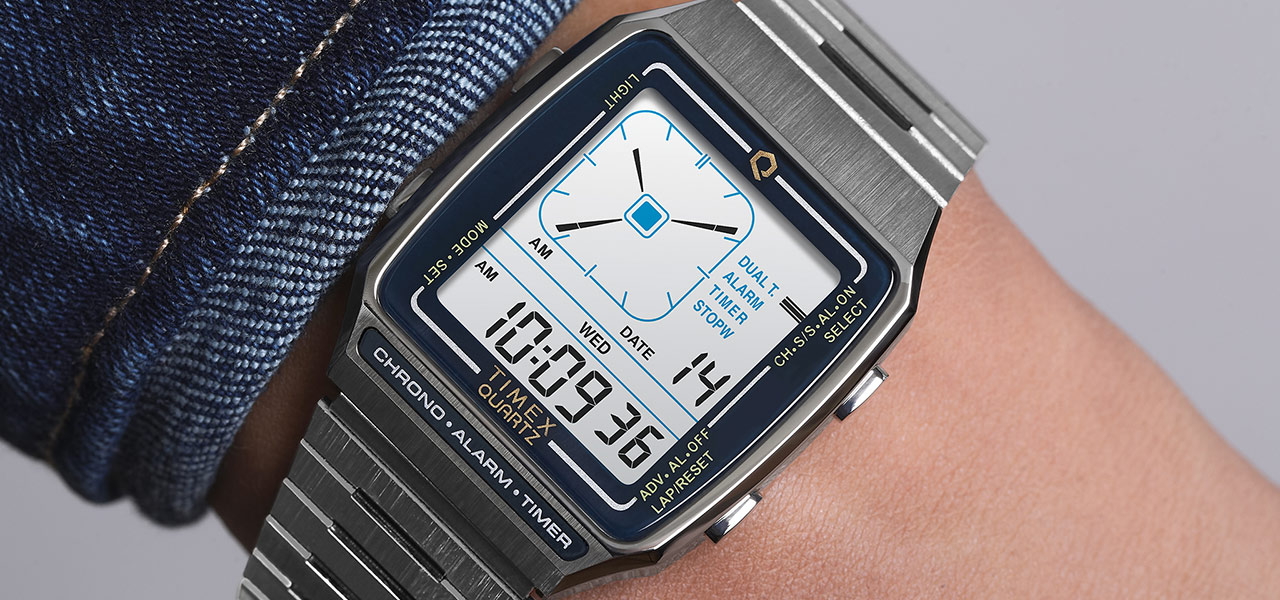 1980年代のデジタルアナログウオッチ復刻モデル「Q TIMEX Reissue Digital LCA」｜TIMEX