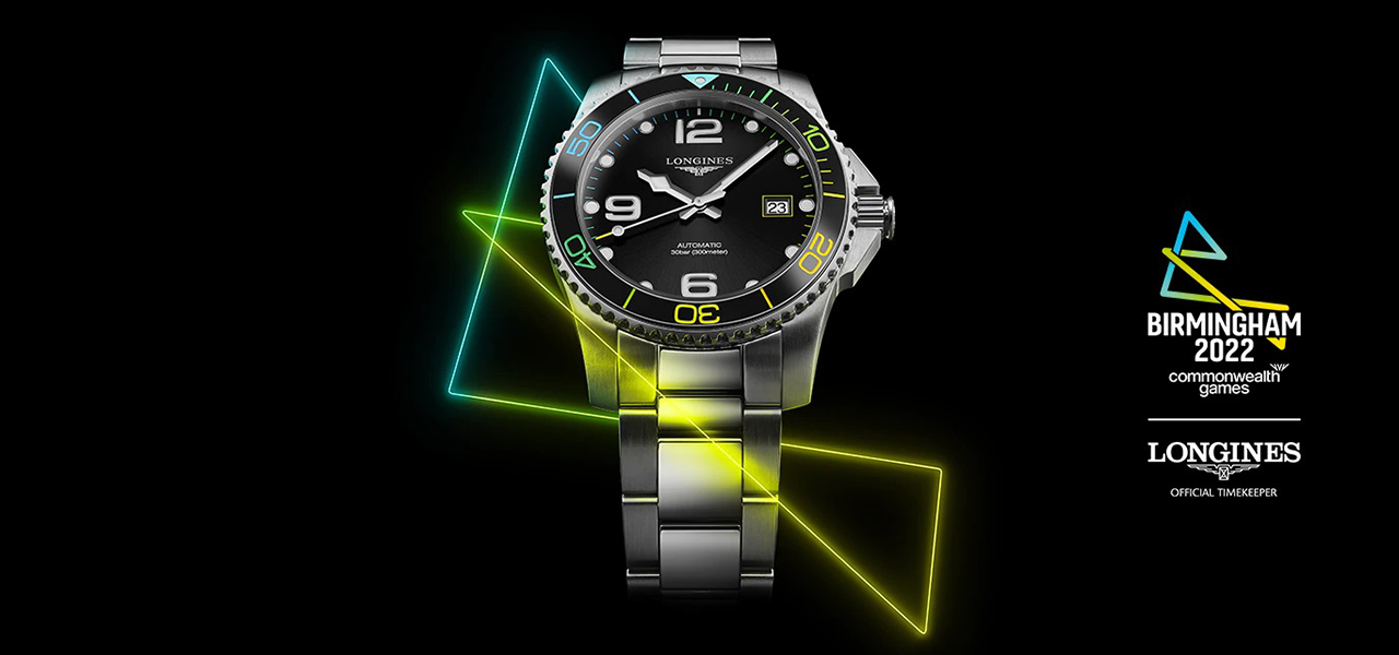 A limited edition of 2022 pieces, celebrating the Commonwealth Games with vibrant neon colors | LONGINES