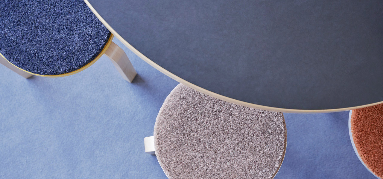 Utilizing leftover yarn from the carpet manufacturing process. 100% wool chair pad | HOTTA CARPET