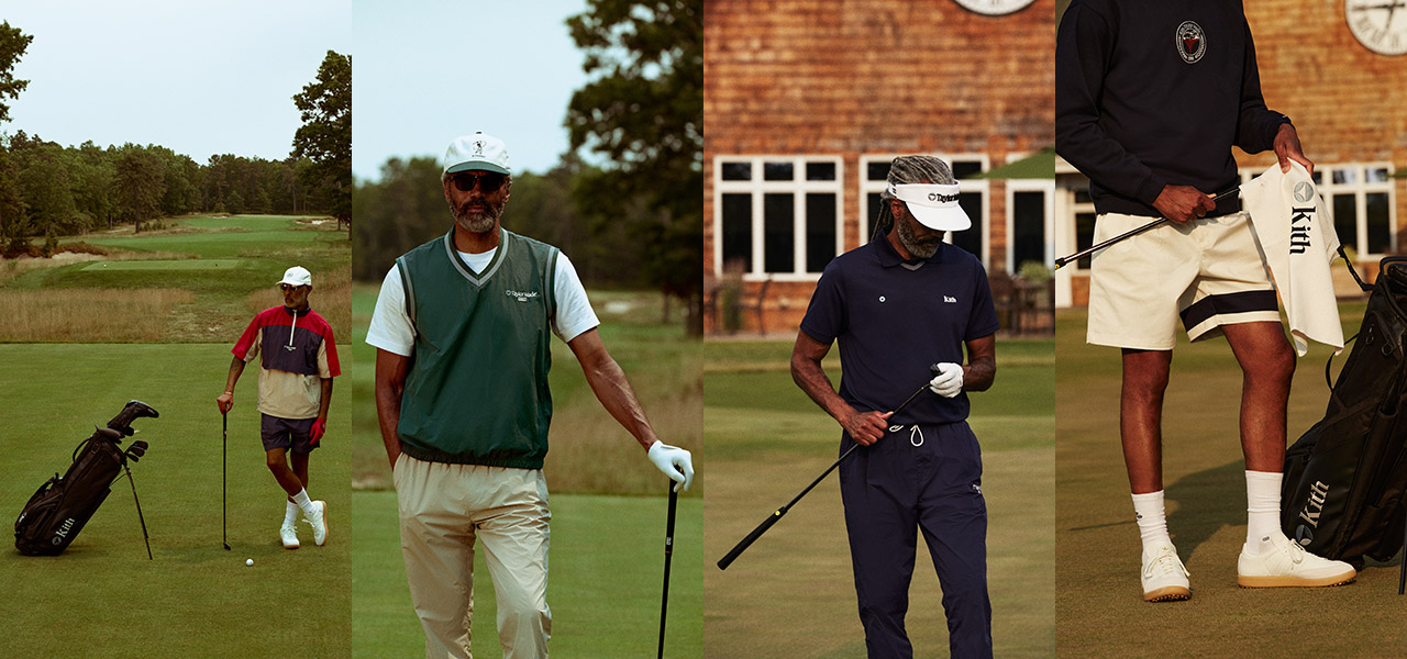 A golf collection from Kith and TaylorMade has arrived, featuring a wide range of items from apparel to clubs.