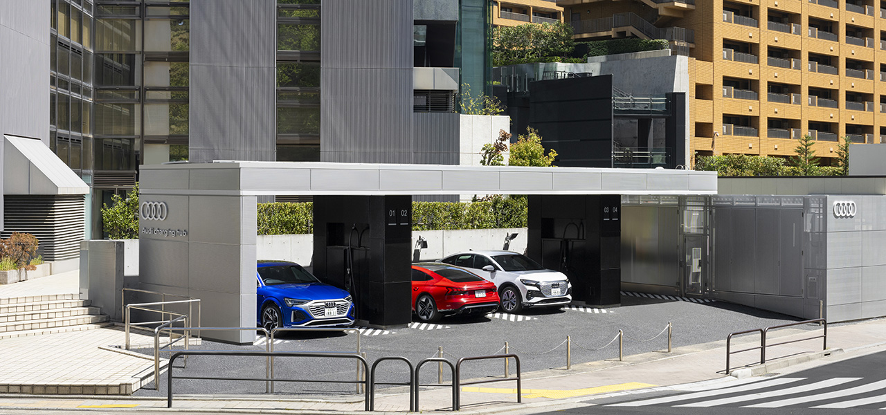 Addressing BEV Challenges in Urban Areas – Audi Opens 'Audi Charging Hub Kioicho,' a Fast-Charging Facility for All BEV Users | Audi