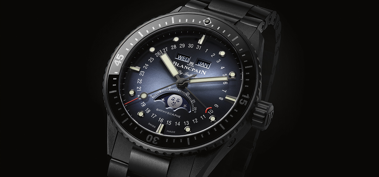 Blancpain Unveils New "Bathyscaphe Complete Calendar Moon Phase" in Black Ceramic | BLANCPAIN