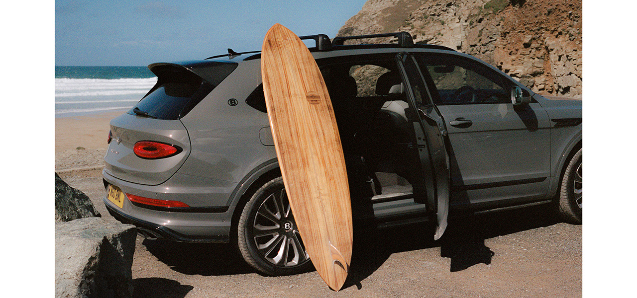 A special surfboard, embodying Bentley's craftsmanship, has been created.
