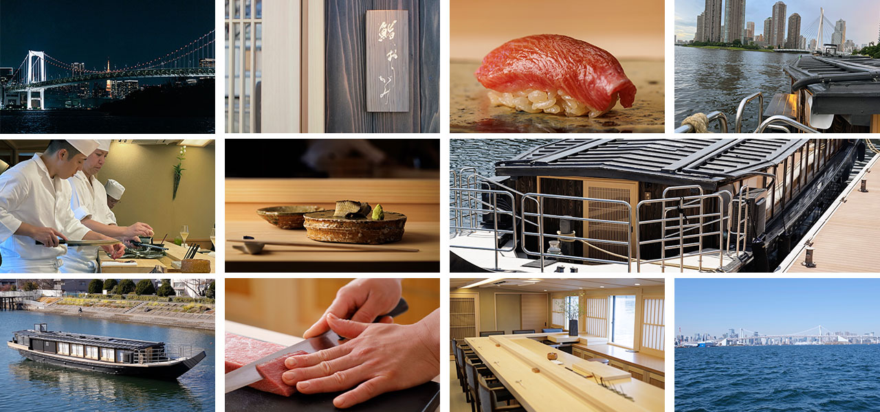 A Michelin-starred sushi experience aboard a Yakatabune, the ultimate hybrid: Sushi Origami.