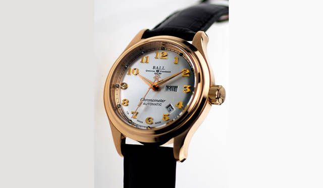 <strong>Ball Watch｜ボール・ウォッチ</strong>　トレインマスター クリーブランド エクスプレス　　自動巻き　18KRGケース　クロコダイルベルト