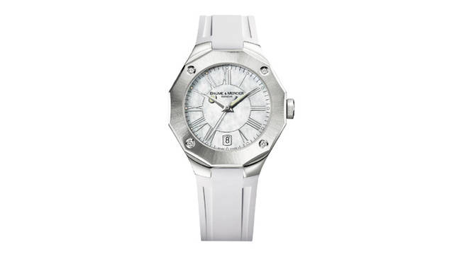 <strong>Baume & Mercier｜ボーム＆メルシエ</strong>  リビエラS・ウェーブ　クォーツ　SSケース（ダイヤ4個入り）　ラバーベルト