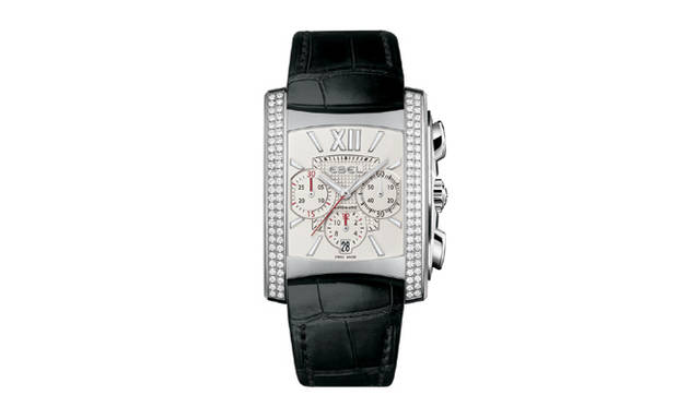 <b>EBEL｜エベル</b>　ブラジリア ジェント クロノグラフ　　自動巻き　SSケース　ダイヤモンドベゼル　アリゲーターベルト