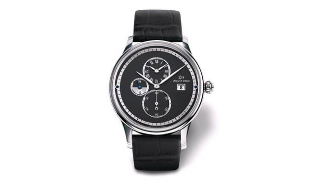 <b>JAQUET DROZ｜ジャケ ドロー</b>　2 タイムゾーン GMT ミディアム　　自動巻き　SSケース　クロコダイルベルト
