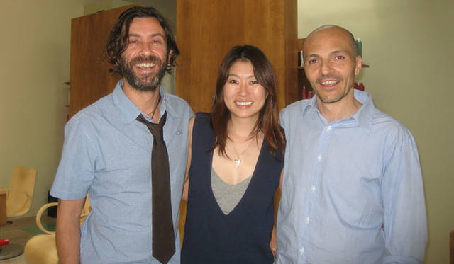 私をはさんで、左からLeonardo Manetti、Pasquale Ferrante