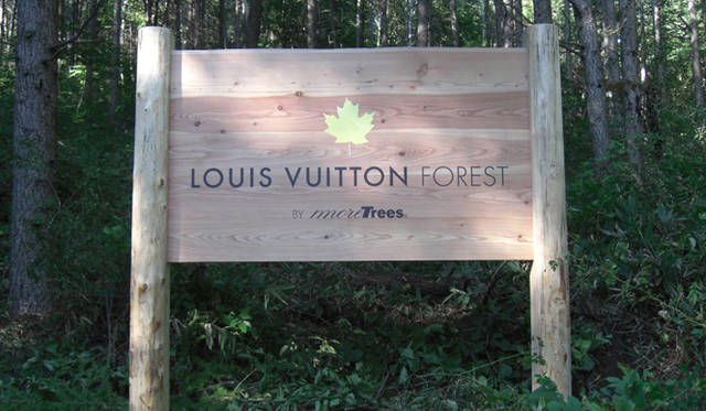 more trees × LOUIS VUITTON｜モア・トゥリーズ × ルイ・ヴィトン　「ルイ・ヴィトンの森」入口に掲げられた看板