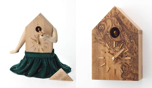 ISETAN LIVING × more trees 「鳩時計コレクション」│左／森本千絵＋上岡祐司／mono° goen°、右／りょう（アートピース 限定1個）
