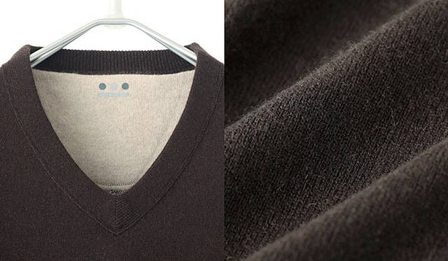 three dots│スリードッツ　cashmere l/s v-neck カシミアVネックセーター