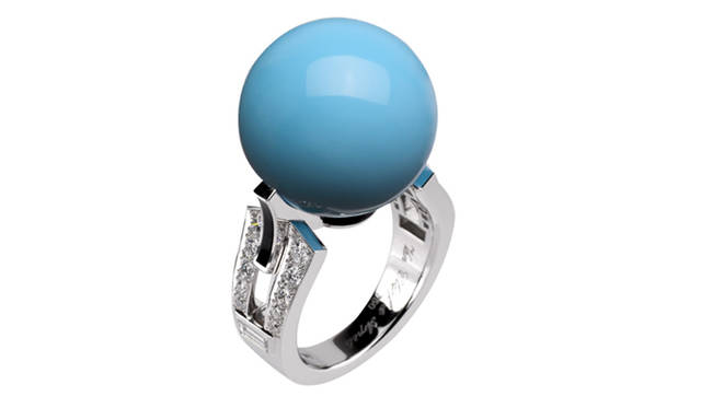 ヴァン クリーフ＆アーペル｜Van Cleef&Arpels|ハイジュエリーコレクション「Les Audacieuses（レ オダシューズ）」　ソフィア リング[ターコイズ×オニキス×ダイヤモンド]（参考商品）498万7500円（税込予価）