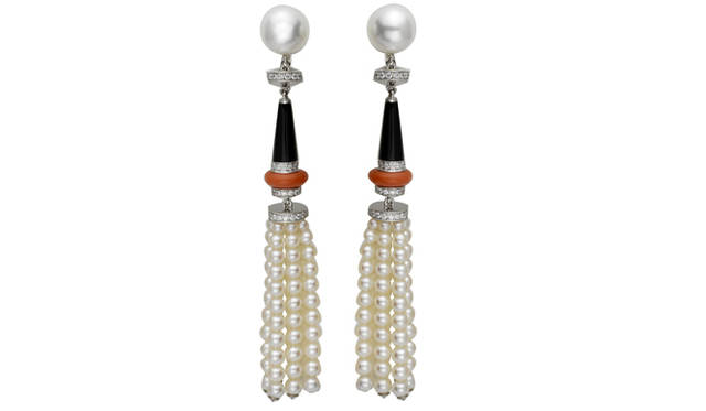 ヴァン クリーフ＆アーペル｜Van Cleef&Arpels|ハイジュエリーコレクション「Les Audacieuses（レ オダシューズ）」　ヴェラ イヤクリップ[パール×コーラル×オニキス×ダイヤモンド]357万円（税込予価）
