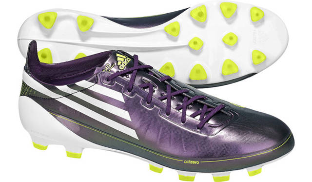 <b>adidas｜アディダス</b>　「F50 adizero TRX HG」カメレオンパープル×ホワイト×エレクトリシティ（リオネル・メッシ選手着用）1万7325円