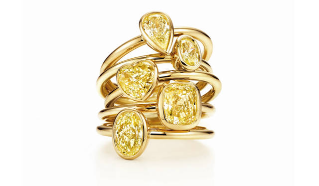 <b>Tiffany & Co.｜ティファニー</b> 「ティファニー ビゼット」リング、YG×イエロー ダイヤモンド、30万円台～