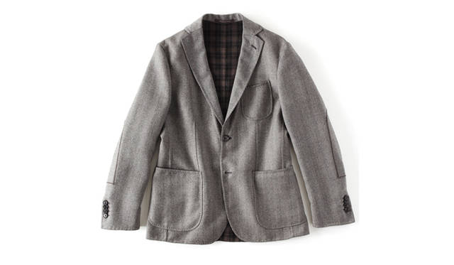 <strong>RROZESTT｜ロゼスト</strong> フガート　グレーエルボーパッチ付きヘリンボーン2Bジャケット6万3000円