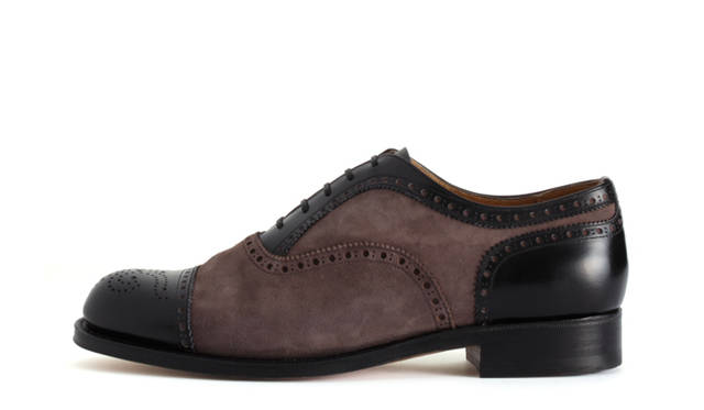 <strong>UNITED ARROWS｜ユナイテッドアローズ</strong>　<b>ジェラルド フォサッティ</b> 茶スエード×黒コンビシューズ16万8000円