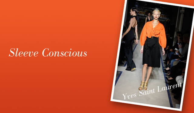 <strong>Keyword 14 “Sleeve Conscious”</strong></br>ボリュームのあるショルダーやコクーンシルエットにパフスリーブ――春夏シーズンはスリーブのボリューム感がポイントになりそう。クチュールのテクニックを感じさせるような絶妙なフォルムで、モダンな着こなしを目指したい。Photo｜Yves Saint Laurent｜イヴ・サンローラン　