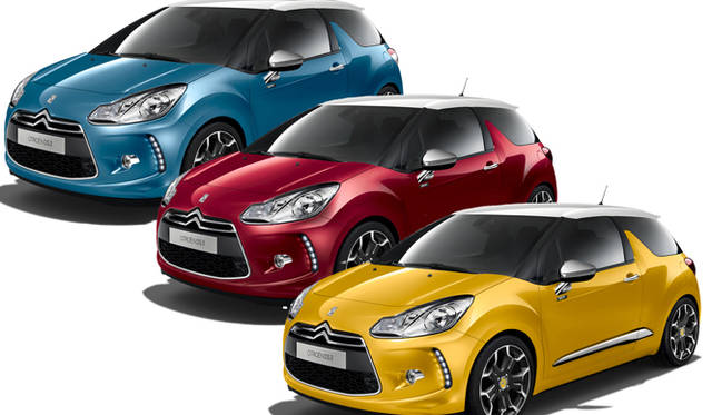 <strong>CITROEN DS3｜シトロエン DS3</strong>　スポーツ シック エディション｜向かって左から、Edition Bleu、Edition Rouge、Edition Jaune