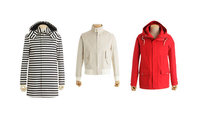 <strong>MACKINTOSH｜マッキントッシュ</strong>  DUNOON HOOD／ダヌーン フード（ゴム引き）15万150円、 ERISART／エリサート（ゴム引き）8万9250円、SORIDAIN／ソリダイン（布帛 ）8万9250円