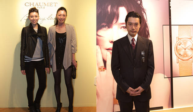 <strong>CHAUMET｜ショーメ</strong> 左から／モデルのASUKAさん、田中美奈子さん、俳優の内田朝陽さん。