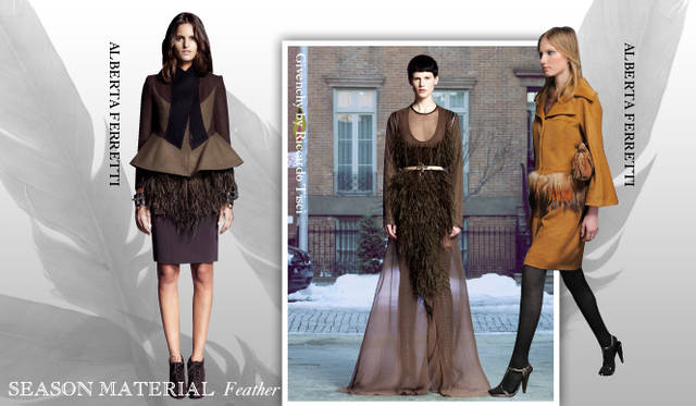 <strong>Chapter.04 | Focusing on Materials That Create Seasonal Flair</strong><br />Beyond seasonal materials like fur and leather, a keyword to watch is transparent. From dresses designed for the party season to items with transparent detailing, these pieces add lightness and femininity to the often heavy autumn/winter wardrobe.<br />From left: Givenchy by Riccardo Tisci, ALBERTA FERRETTI