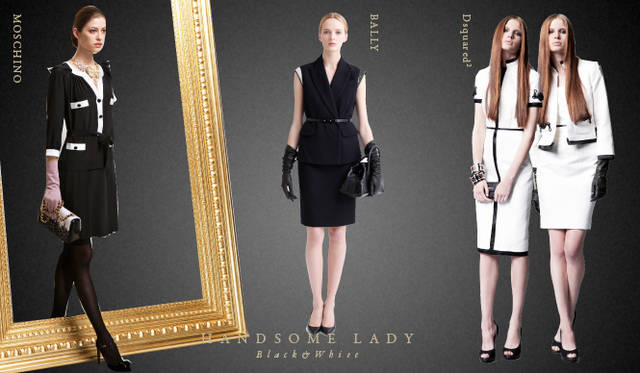 <strong>Chapter.05 | The Handsome Lady</strong><br />Alongside casual relaxed styles, pay attention to knee-length skirts, voluminous trousers, and mannish cropped pants or sets that create a handsome, ladylike look.<br />From left: MOSCHINO, BALLY, Dsquared²