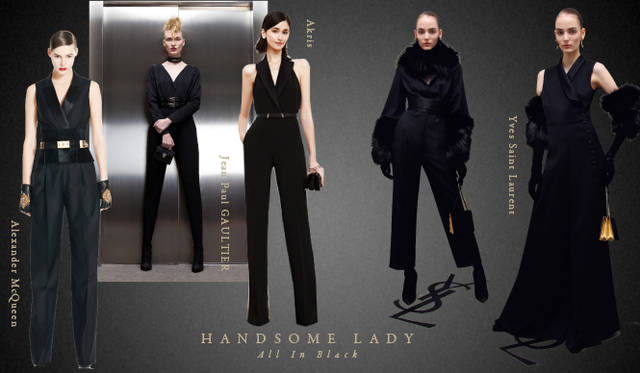 <strong>Chapter.05 | The Handsome Lady</strong><br />Alongside casual relaxed styles, pay attention to knee-length skirts, voluminous trousers, and mannish cropped pants or sets that create a handsome, ladylike look.<br />From left: Alexander McQueen, Jean Paul GAULTIER, Akris, Yves Saint Laurent