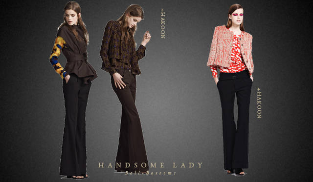 <strong>Chapter.05 | The Handsome Lady</strong><br />Alongside casual relaxed styles, pay attention to knee-length skirts, voluminous trousers, and mannish cropped pants or sets that create a handsome, ladylike look.<br />+HAKOON
