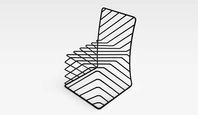 <strong>nendo｜ネンド</strong>　ヴィクトリア＆アルバート博物館 永久収蔵品　hin black lines collectionのchair（2010） Photo by Masayuki Hayashi
