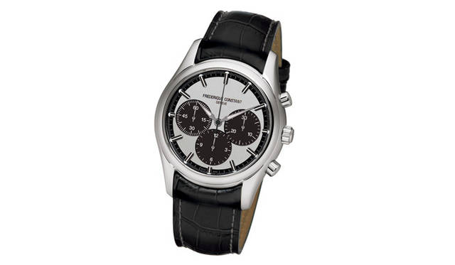 <strong>FREDERIQUE CONSTANT｜フレデリック・コンスタント</strong>　シルバーの文字盤にブラックのインダイヤルとアウターリング。「ヴィンテージ レーシング コレクション 北京パリリミテッドエディション」29万4000円（予価）。8月発売予定。