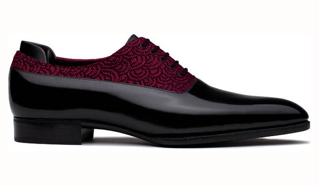 <strong>JOHN LOBB│ジョンロブ</strong>　ビスポーク「キャピタルコレクション」モデル「PARIS」　（ブラックボックスカーフ×キャンバス“Verel de Balval”、5ミリレザーソール、ベヴェルドウェスト、4 rows of arched pads、2.5センチヒール）
