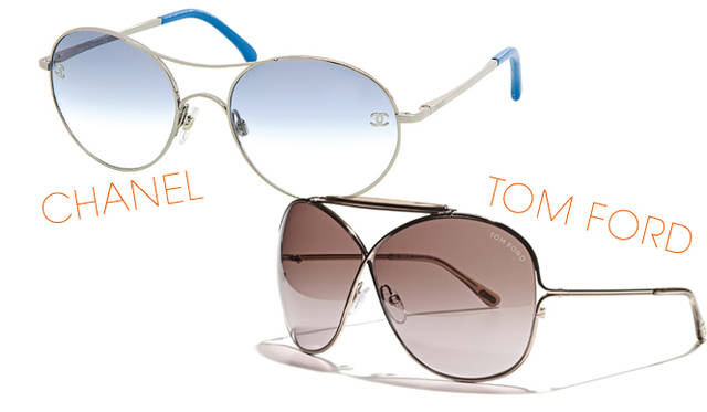 <strong>特集｜Key Word 01：Color</strong>　<strong>CHANEL｜シャネル</strong>　3万7800円（シャネル アイウエア事業部　Tel. 03-3780-5201）／<strong>TOM FORD｜トム フォード</strong>　4万950円（トム フォード アイウェア／マルコリ ジャパン　Tel. 03-5413-3566）