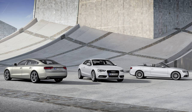 <strong>Audi A5｜アウディ A5</strong>　写真左より、スポーツバック、クーペ、カブリオレ。