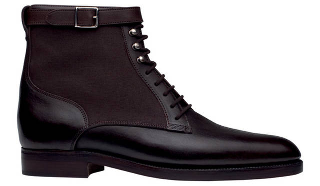 <strong>JOHN LOBB│ジョンロブ</strong>　ビスポーク「キャピタルコレクション」モデル「LONDON」　（ダークブラウン バレニア×ダークブラウン キャンバス、ニッケル塗装の真ちゅうバックル、軽量ラバーソール、ヒール）