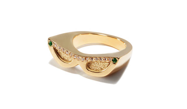 <strong>LITAMUSCA</strong>: PARTY RING [K18 Yellow Gold × Emerald × Diamond] (Sizes 9-15) ¥354,480